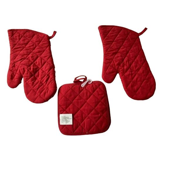 Home Collection Gnome Oven Mitts & Pot Holder 4 PC Set Fall Holiday Pumpkin NEW - Picture 2 of 5